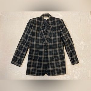 Mark Alexander Blue Plaid 100% Wool Jacket. Size 8. Excellent Condition.